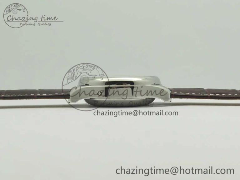 Master Moonphase Chronograph SS GSF 1:1 Best Edition White Dial on Brown Leather Strap A7751