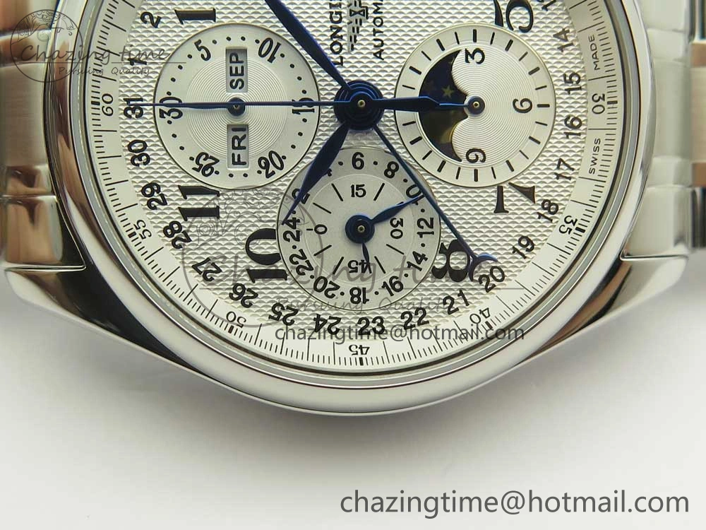 Master Moonphase Chronograph SS GSF 1:1 Best Edition White Dial on SS Bracelet A7751