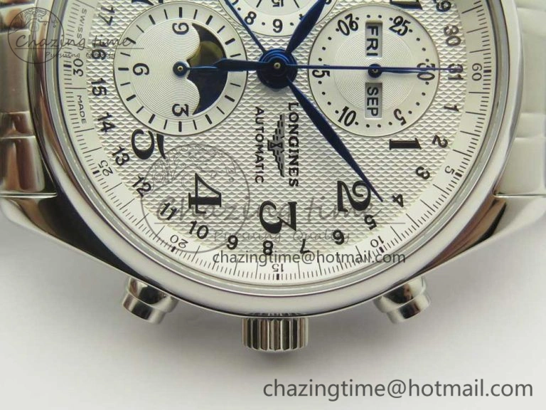 Master Moonphase Chronograph SS GSF 1:1 Best Edition White Dial on SS Bracelet A7751