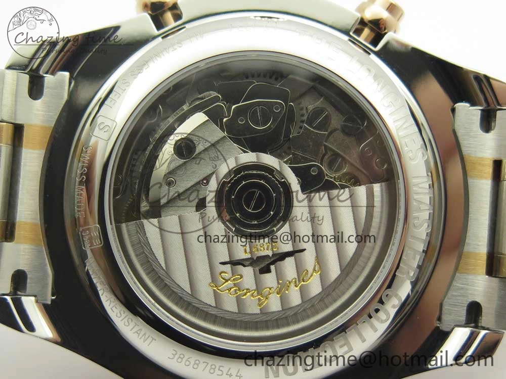 Master Moonphase Chronograph SS RG GSF 1:1 Best Edition White Dial on SS RG Bracelet A7751