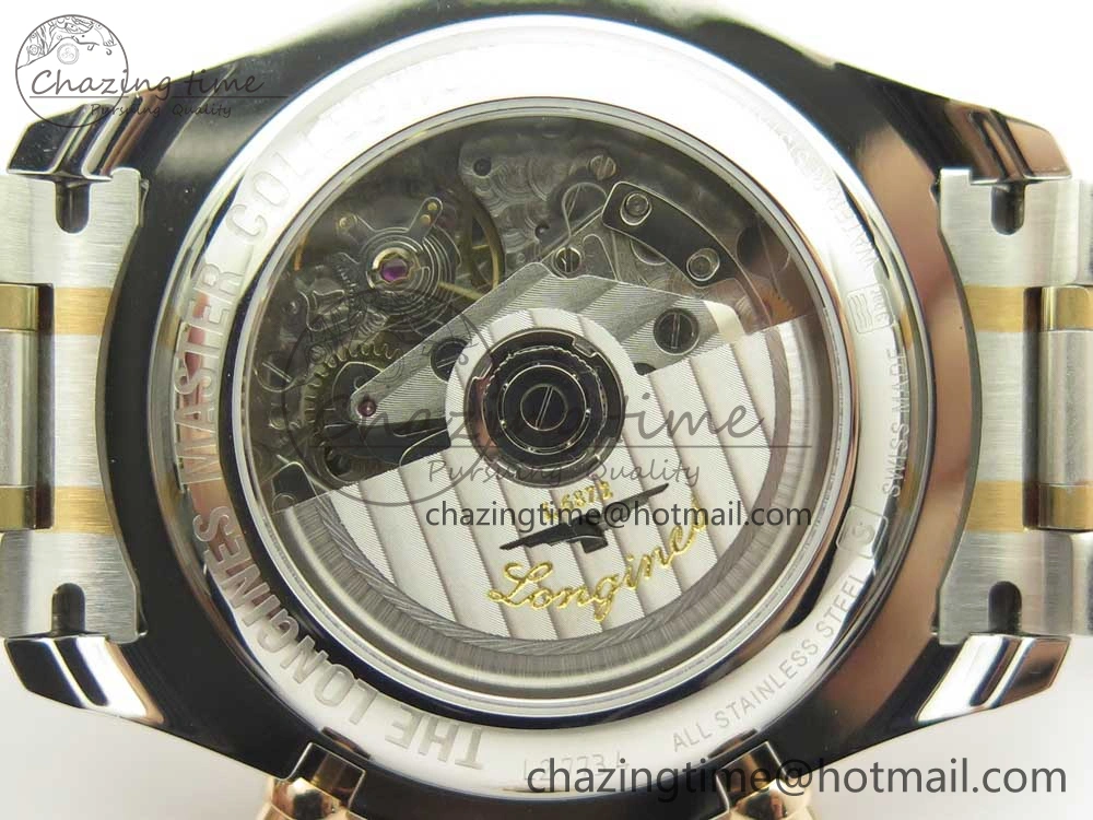 Master Moonphase Chronograph SS RG GSF 1:1 Best Edition White Dial on SS RG Bracelet A7751