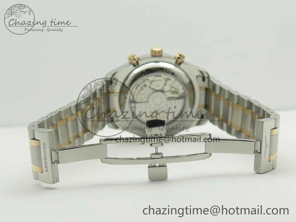 Master Moonphase Chronograph SS RG GSF 1:1 Best Edition White Dial on SS RG Bracelet A7751
