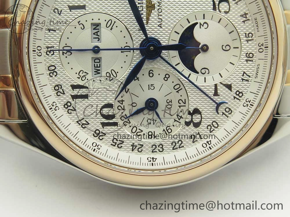 Master Moonphase Chronograph SS RG GSF 1:1 Best Edition White Dial on SS RG Bracelet A7751