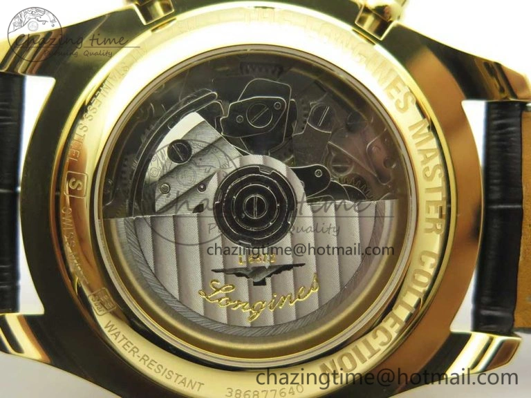 Master Moonphase Chronograph YG GSF 1:1 Best Edition White Dial on Brown Leather Strap A7751