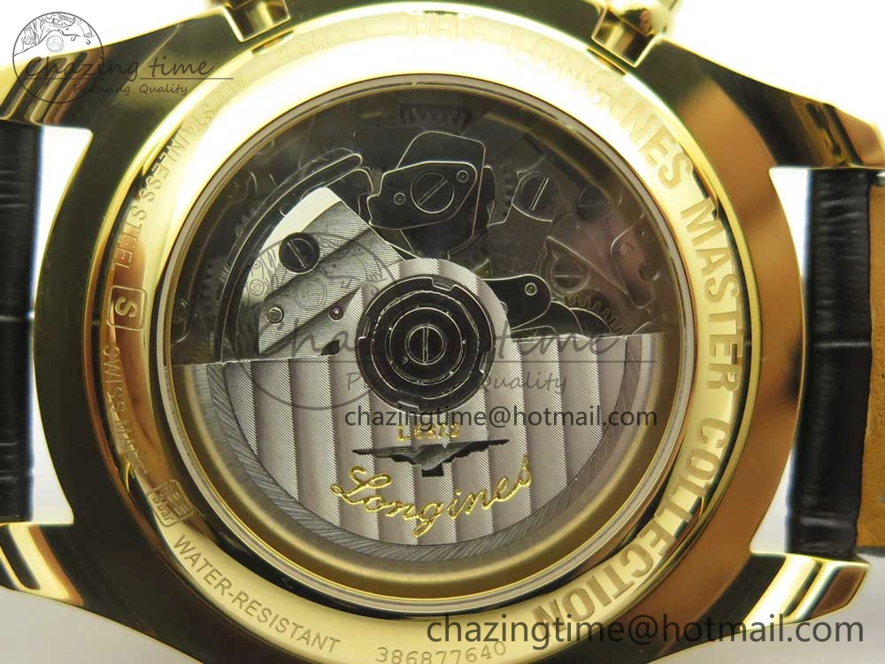 Master Moonphase Chronograph YG GSF 1:1 Best Edition White Dial on Brown Leather Strap A7751