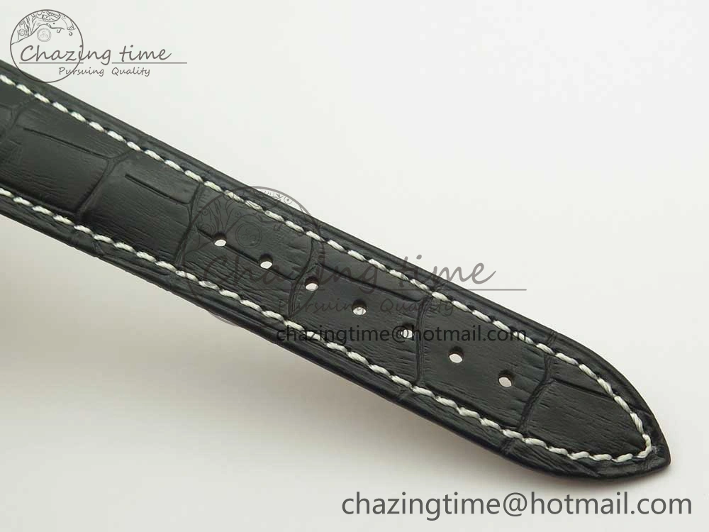 Master Moonphase Chronograph YG GSF 1:1 Best Edition White Dial on Brown Leather Strap A7751