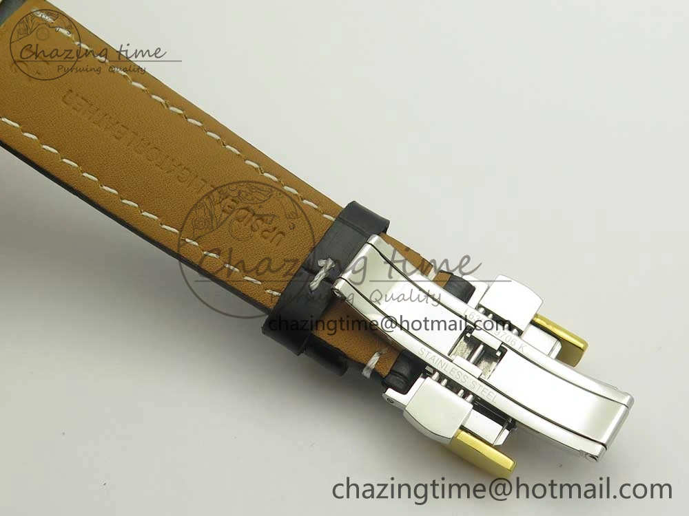 Master Moonphase Chronograph YG GSF 1:1 Best Edition White Dial on Brown Leather Strap A7751
