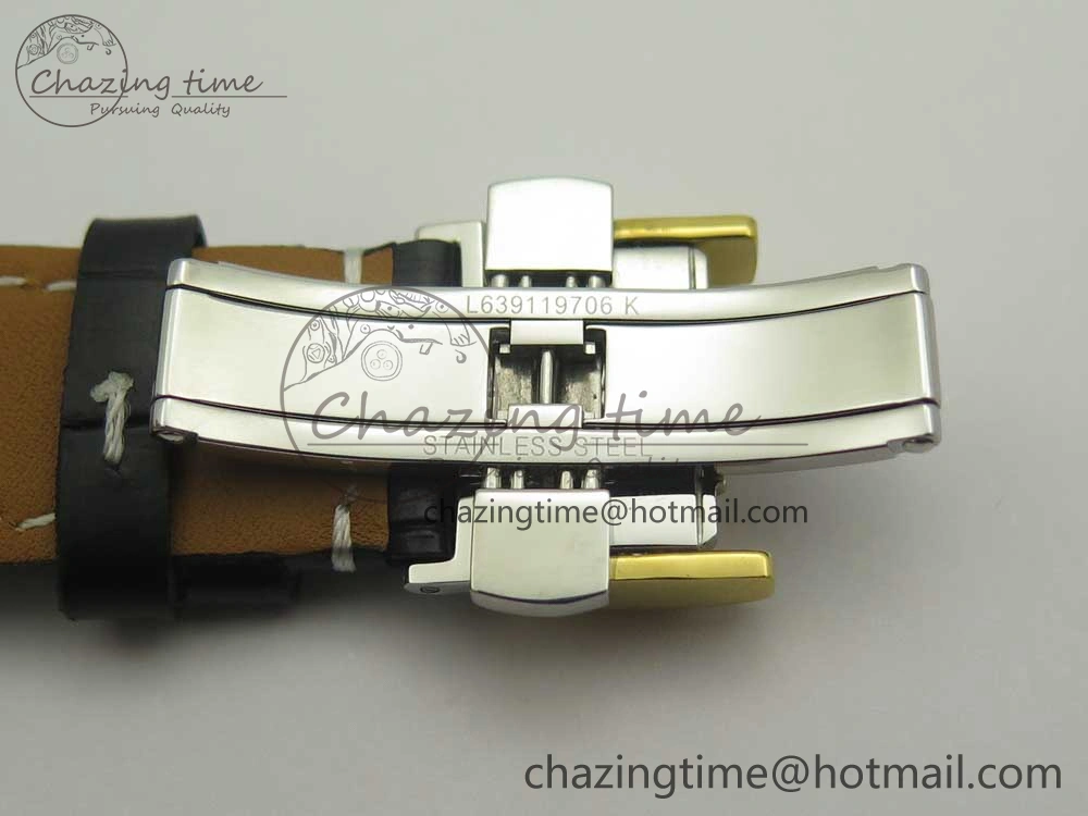 Master Moonphase Chronograph YG GSF 1:1 Best Edition White Dial on Brown Leather Strap A7751