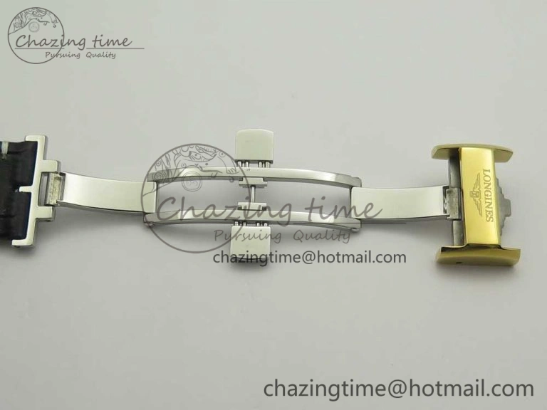 Master Moonphase Chronograph YG GSF 1:1 Best Edition White Dial on Brown Leather Strap A7751