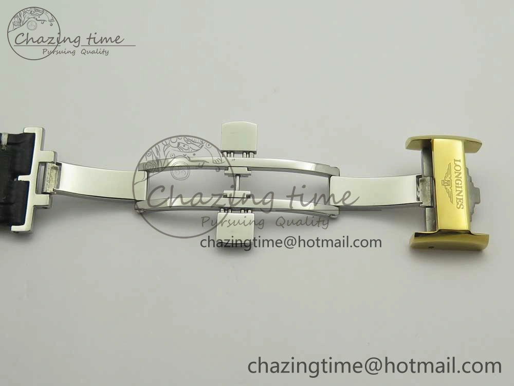 Master Moonphase Chronograph YG GSF 1:1 Best Edition White Dial on Brown Leather Strap A7751
