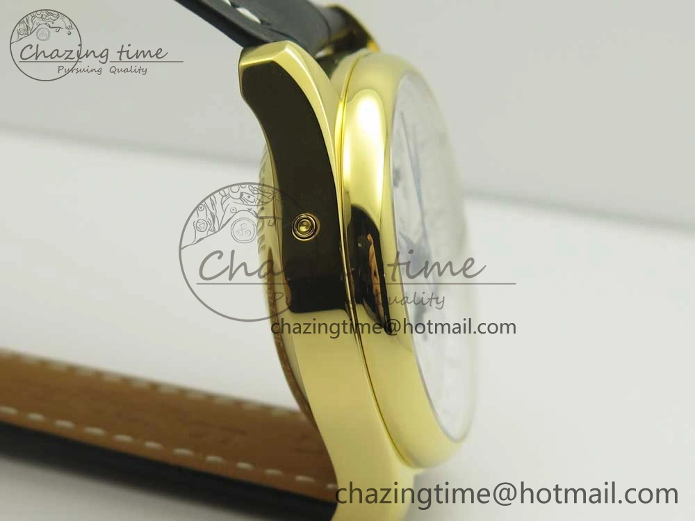 Master Moonphase Chronograph YG GSF 1:1 Best Edition White Dial on Brown Leather Strap A7751