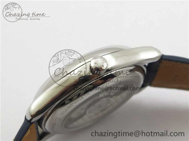 Master Moonphase L2.909.4.78.3 SS GSF 1:1 Best Edtion Blue Dial Crystal Markers On Blue Leather Strap A899 V3