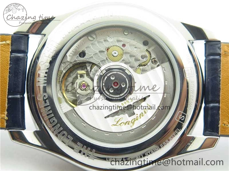 Master Moonphase L2.909.4.78.3 SS GSF 1:1 Best Edtion Blue Dial Crystal Markers On Blue Leather Strap A899 V3