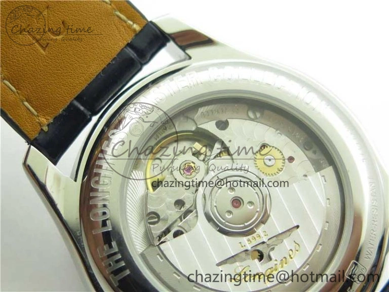 Master Moonphase L2.909.4.78.3 SS GSF 1:1 Best Edtion Blue Dial Crystal Markers On Blue Leather Strap A899 V3