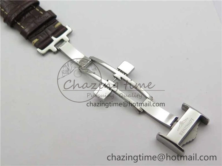 Master Moonphase L2.909.4.78.3 SS GSF 1:1 Best Edtion White Dial On Brown Leather Strap A899 V3
