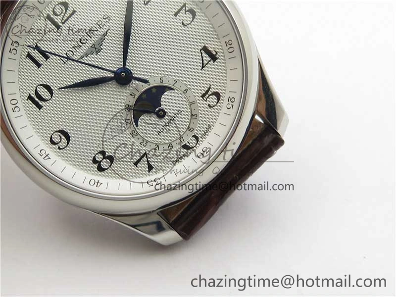 Master Moonphase L2.909.4.78.3 SS GSF 1:1 Best Edtion White Dial On Brown Leather Strap A899 V3