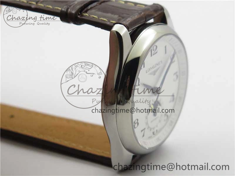 Master Moonphase L2.909.4.78.3 SS GSF 1:1 Best Edtion White Dial On Brown Leather Strap A899 V3