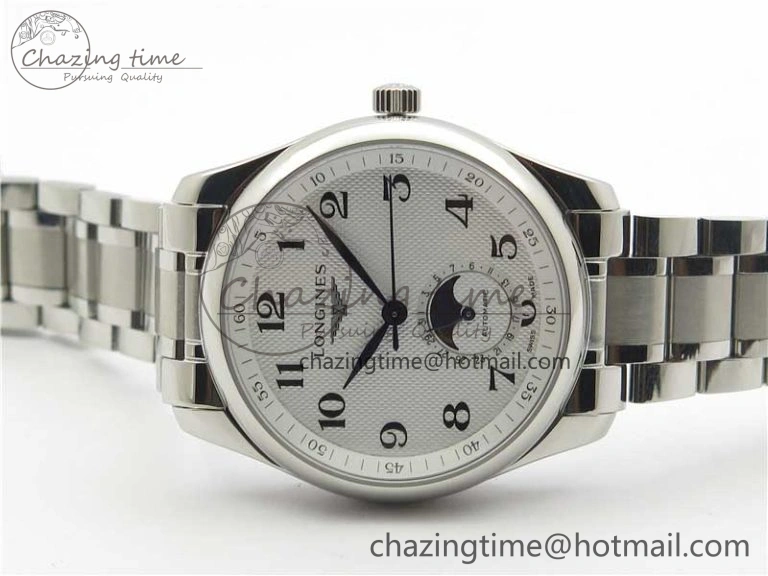 Master Moonphase L2.909.4.78.3 SS GSF 1:1 Best Edtion White Dial On SS Bracelet A899 V3