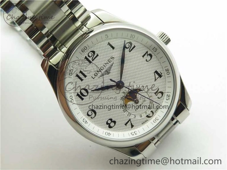 Master Moonphase L2.909.4.78.3 SS GSF 1:1 Best Edtion White Dial On SS Bracelet A899 V3