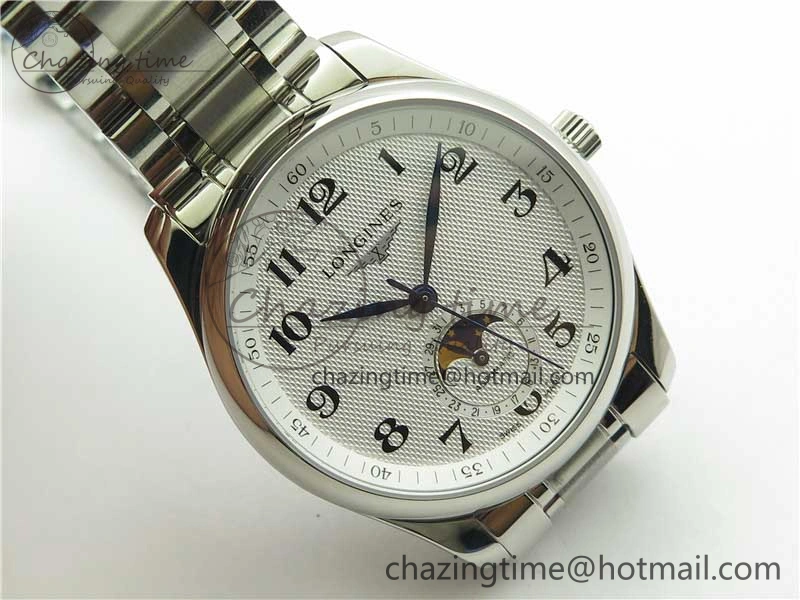 Master Moonphase L2.909.4.78.3 SS GSF 1:1 Best Edtion White Dial On SS Bracelet A899 V3