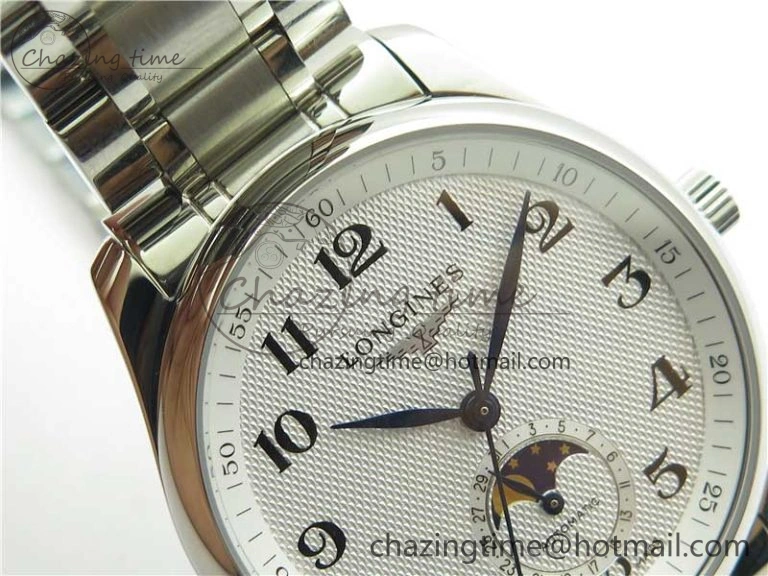 Master Moonphase L2.909.4.78.3 SS GSF 1:1 Best Edtion White Dial On SS Bracelet A899 V3