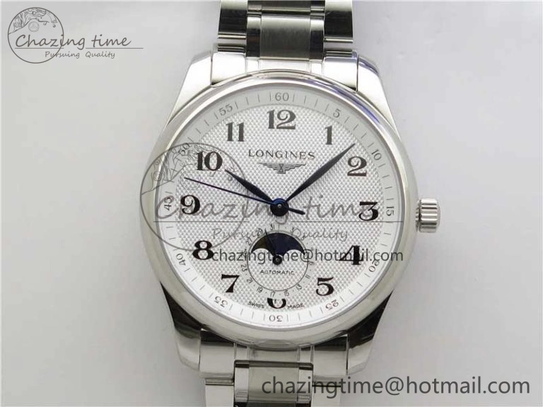 Master Moonphase L2.909.4.78.3 SS GSF 1:1 Best Edtion White Dial On SS Bracelet A899 V3