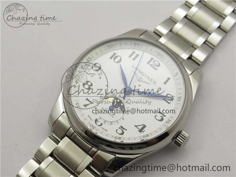 Master Moonphase L2.909.4.78.3 SS GSF 1:1 Best Edtion White Dial On SS Bracelet A899 V3