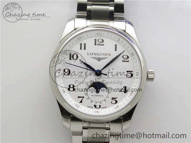 Master Moonphase L2.909.4.78.3 SS GSF 1:1 Best Edtion White Dial On SS Bracelet A899 V3