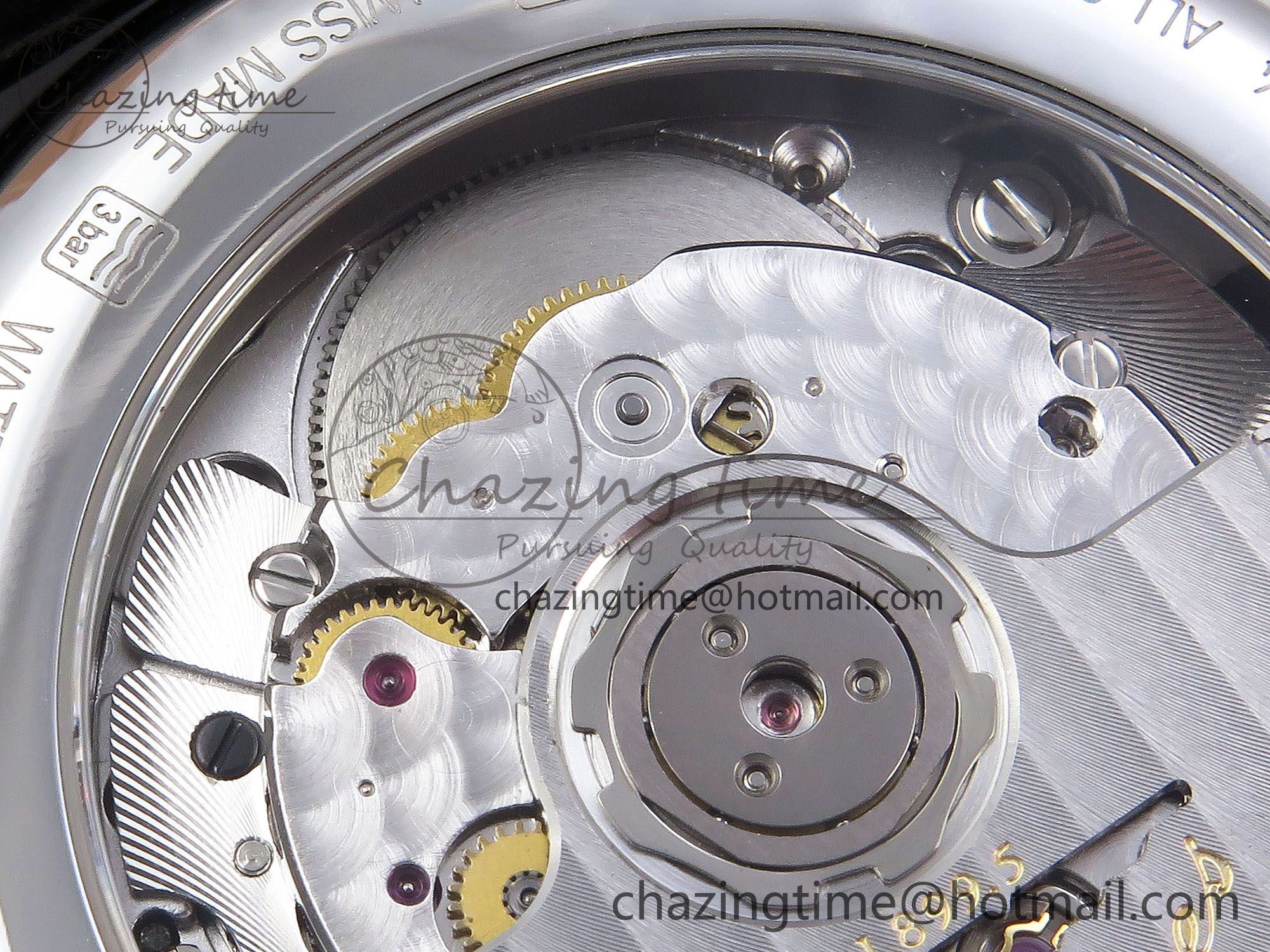 Master Moonphase SS APSF 1:1 Best Edition Black Roman Dial on Black Leather Strap AL899