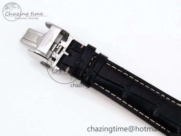 Master Moonphase SS APSF 1:1 Best Edition Black Roman Dial on Black Leather Strap AL899