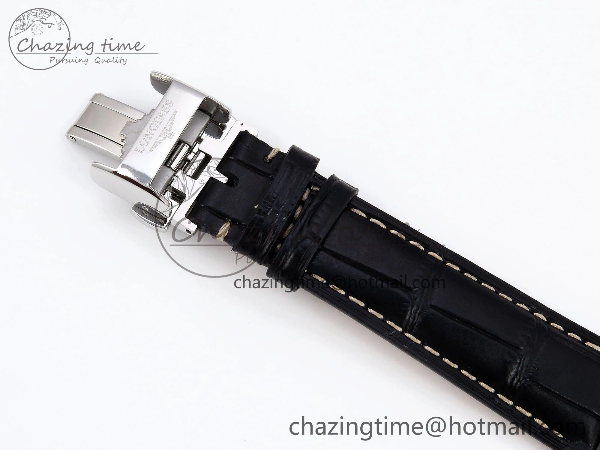 Master Moonphase SS APSF 1:1 Best Edition Black Roman Dial on Black Leather Strap AL899