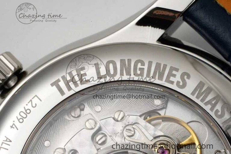 Master Moonphase SS APSF 1:1 Best Edition Blue Diamonds Dial on Blue Leather Strap AL899