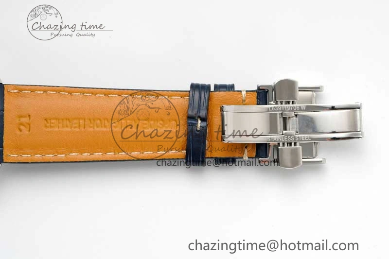 Master Moonphase SS APSF 1:1 Best Edition Blue Diamonds Dial on Blue Leather Strap AL899
