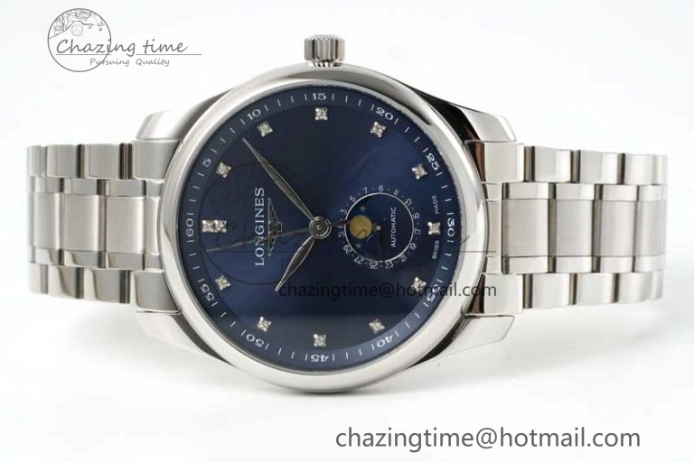 Master Moonphase SS APSF 1:1 Best Edition Blue Diamonds Dial on SS Bracelet AL899