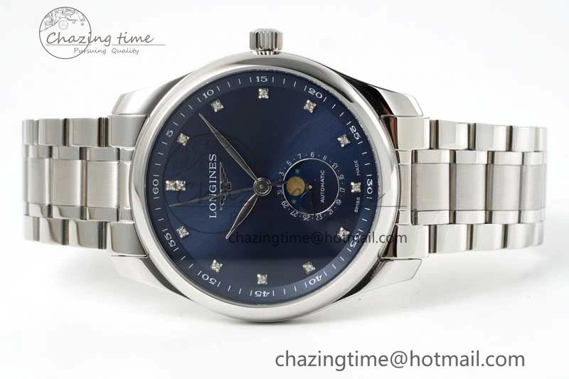 Master Moonphase SS APSF 1:1 Best Edition Blue Diamonds Dial on SS Bracelet AL899