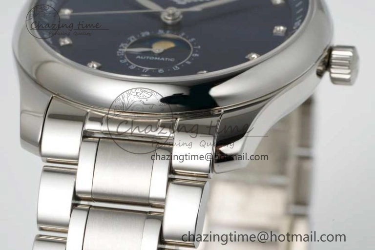 Master Moonphase SS APSF 1:1 Best Edition Blue Diamonds Dial on SS Bracelet AL899