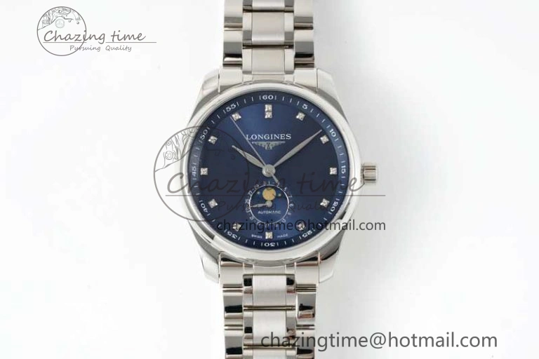 Master Moonphase SS APSF 1:1 Best Edition Blue Diamonds Dial on SS Bracelet AL899