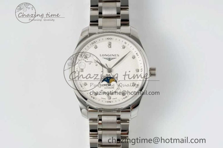Master Moonphase SS APSF 1:1 Best Edition White Diamonds Dial on SS Bracelet AL899