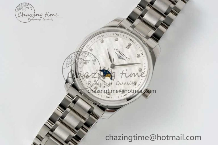 Master Moonphase SS APSF 1:1 Best Edition White Diamonds Dial on SS Bracelet AL899