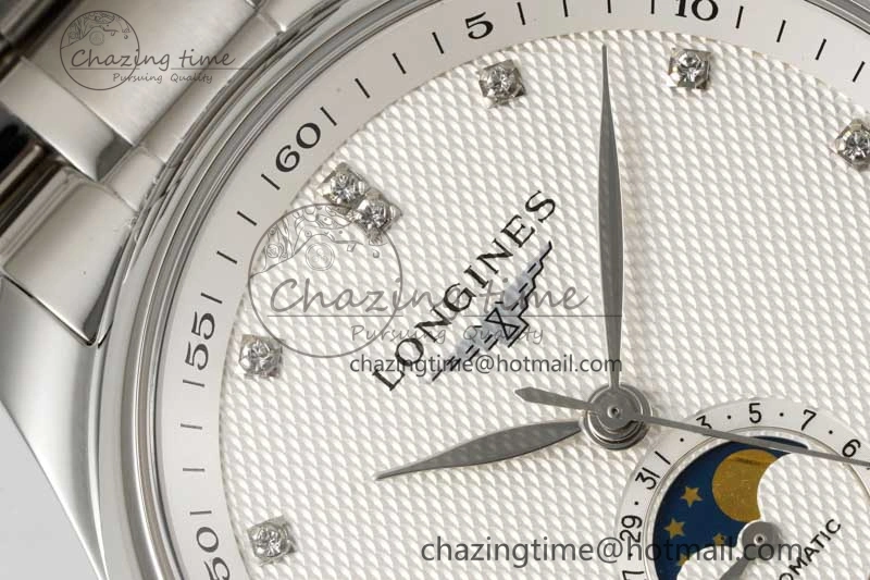 Master Moonphase SS APSF 1:1 Best Edition White Diamonds Dial on SS Bracelet AL899