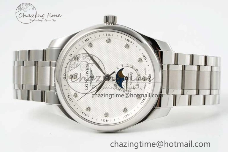 Master Moonphase SS APSF 1:1 Best Edition White Diamonds Dial on SS Bracelet AL899