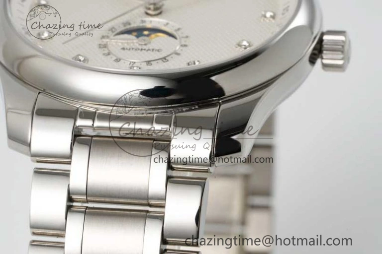 Master Moonphase SS APSF 1:1 Best Edition White Diamonds Dial on SS Bracelet AL899