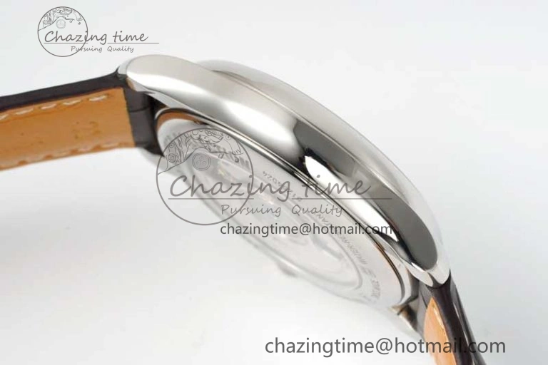 Master Moonphase SS APSF 1:1 Best Edition White Numeral Dial on Brown Leather Strap AL899