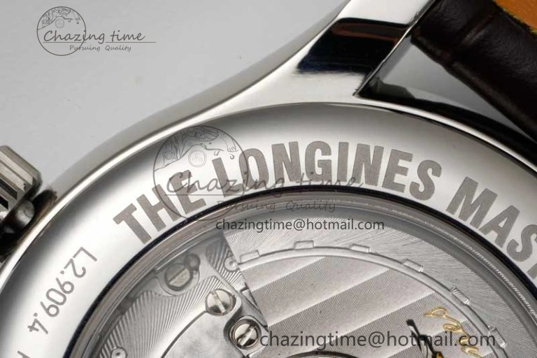 Master Moonphase SS APSF 1:1 Best Edition White Numeral Dial on Brown Leather Strap AL899