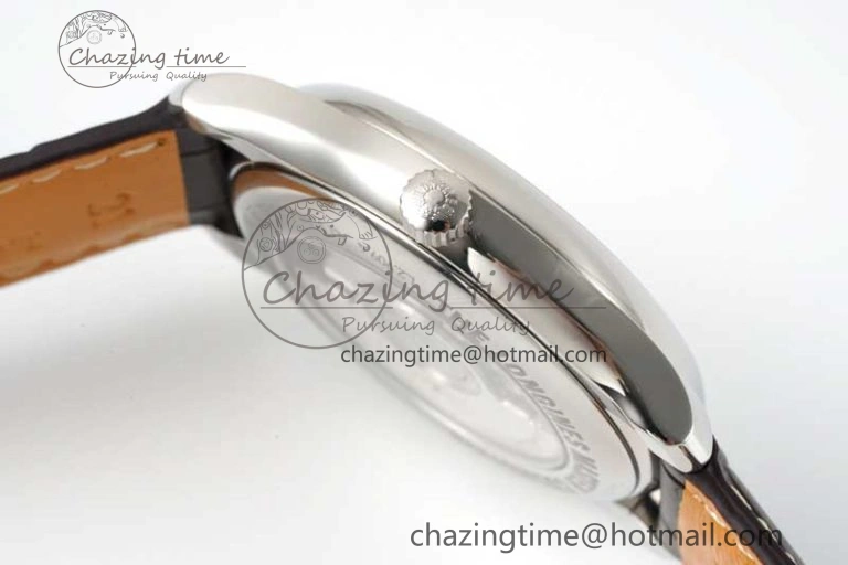 Master Moonphase SS APSF 1:1 Best Edition White Numeral Dial on Brown Leather Strap AL899