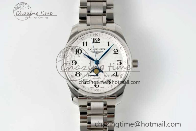 Master Moonphase SS APSF 1:1 Best Edition White Numeral Dial on SS Bracelet AL899