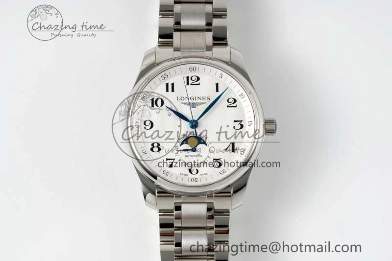 Master Moonphase SS APSF 1:1 Best Edition White Numeral Dial on SS Bracelet AL899