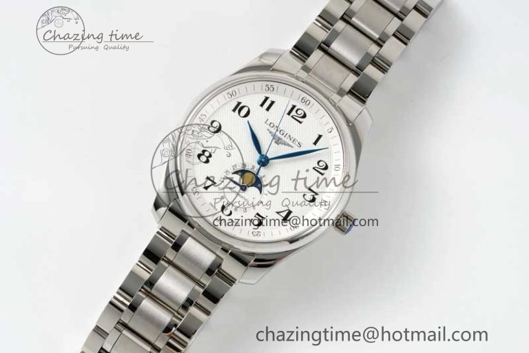 Master Moonphase SS APSF 1:1 Best Edition White Numeral Dial on SS Bracelet AL899