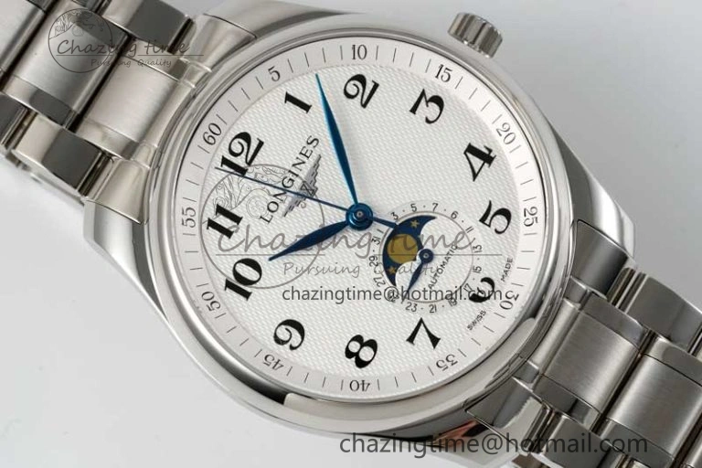 Master Moonphase SS APSF 1:1 Best Edition White Numeral Dial on SS Bracelet AL899