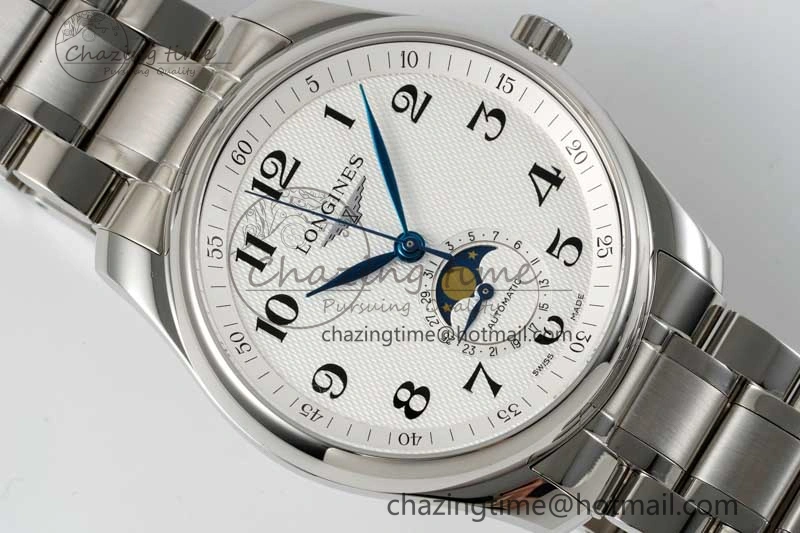 Master Moonphase SS APSF 1:1 Best Edition White Numeral Dial on SS Bracelet AL899